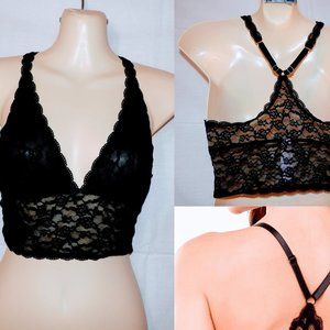 Victorias Secret M Black Racerback Lace Bralette